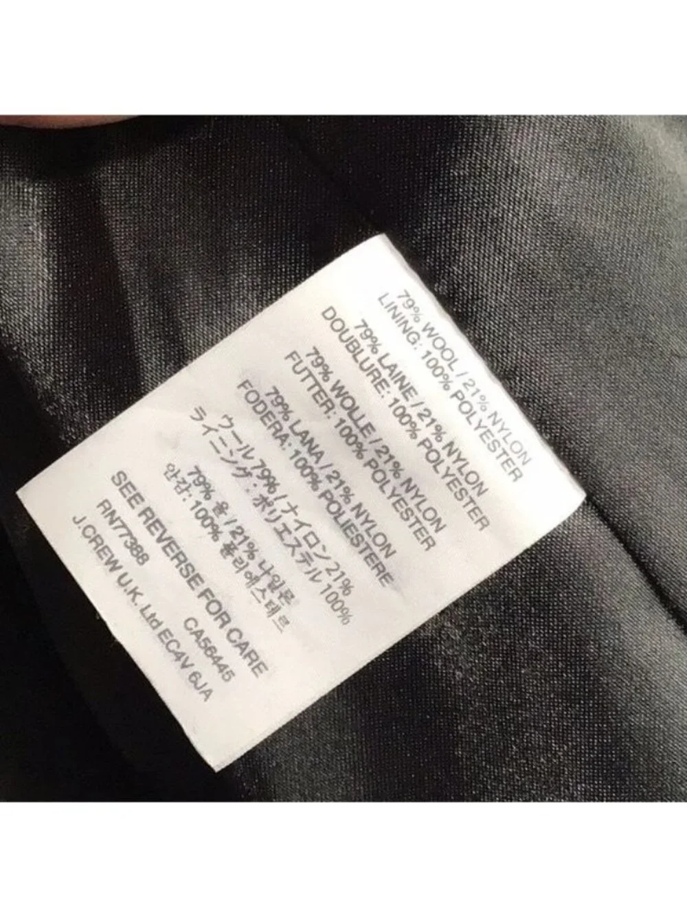 J.Crew Womens Black Stadium Cloth Coat By Nello Gori With Zip & Button Closure S